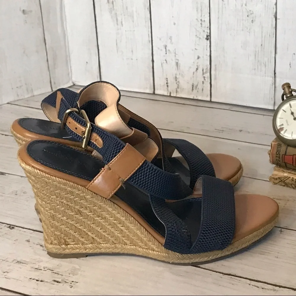 Banana Republic Navy Tecla Espadrille Wedge Sandal